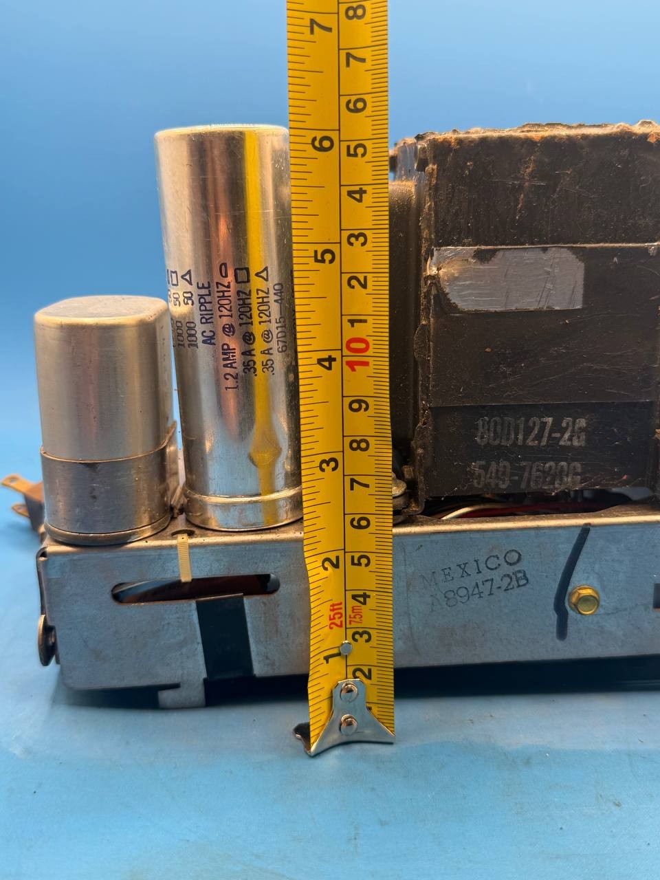 Vintage Electronic Power Supply Chassis Transformer Capacitor Assembly RE