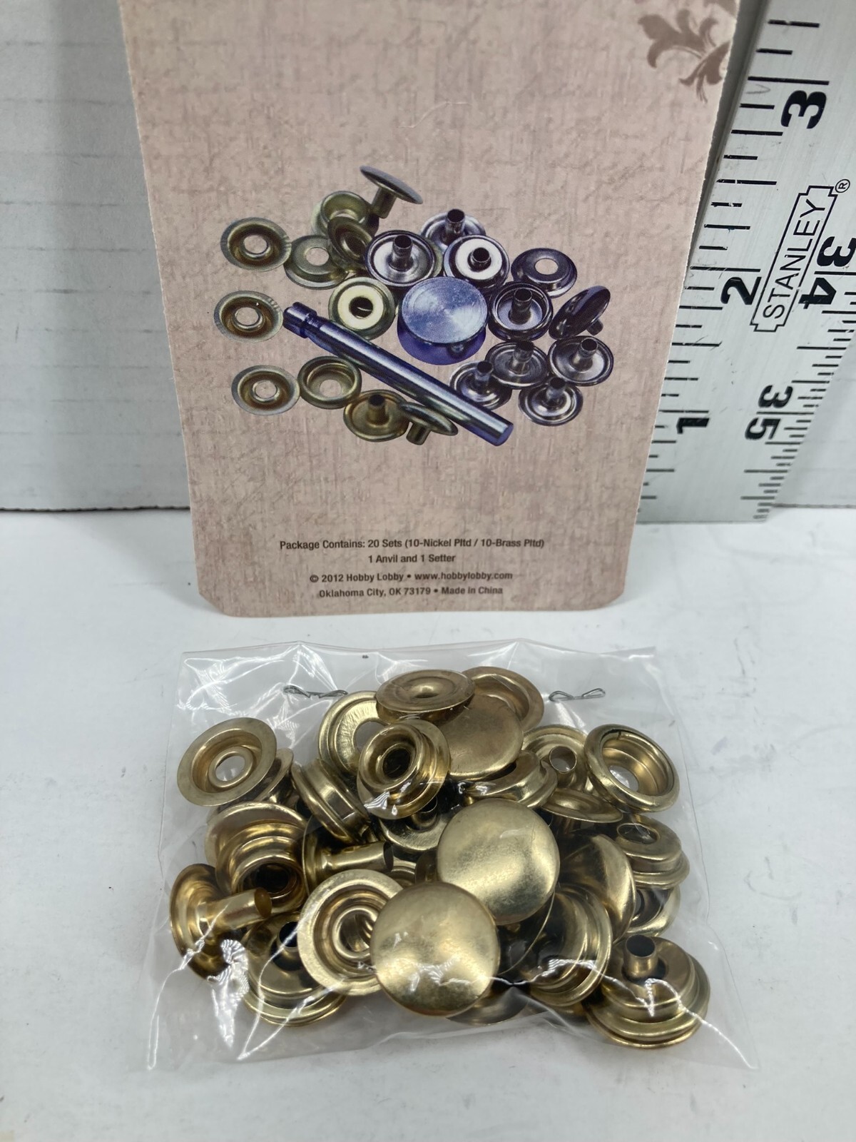 10 Brass Plated Line Snap Sets New Unused