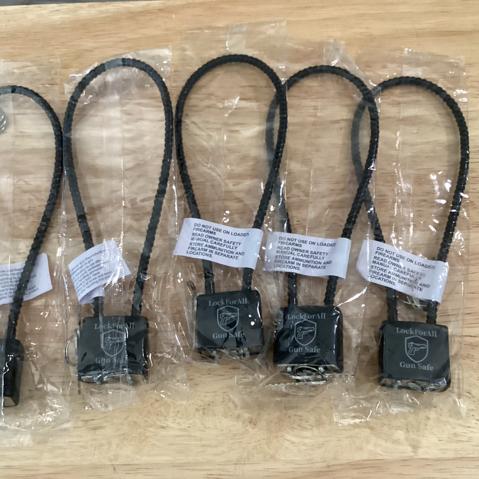 5 cable locks with key great for guns and much more