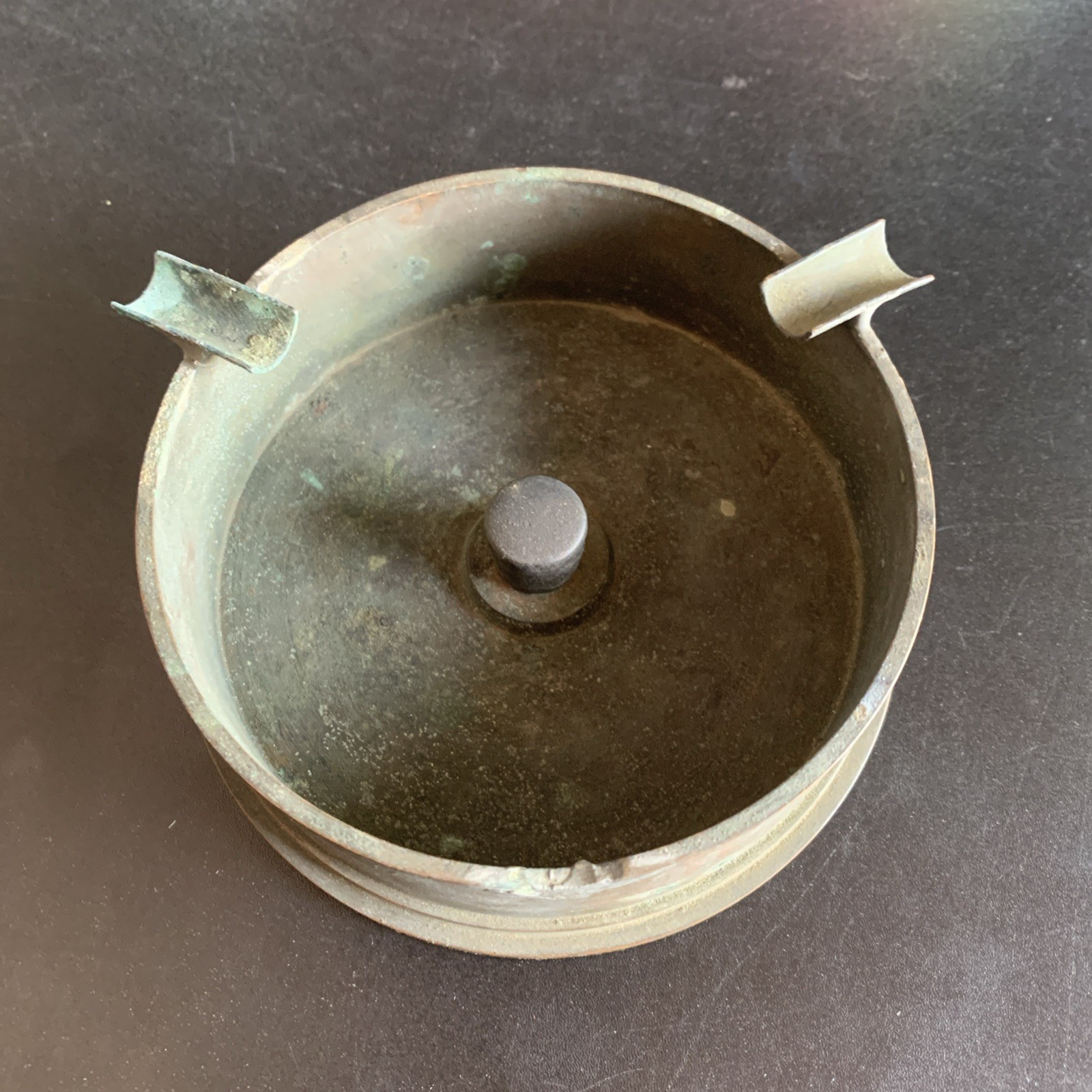 WWII WW2 Brass Trench Art Ashtray Artillery Shell Large Size 5" Inch
