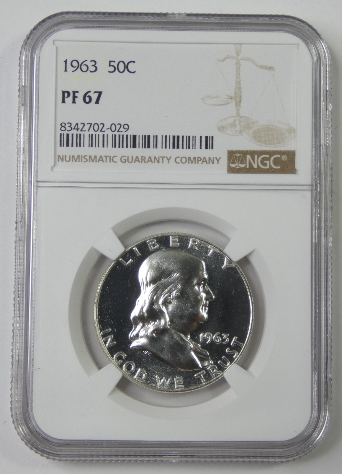 1963 Franklin Half Dollar CERTIFIED NGC PROOF 67  Silver 50c