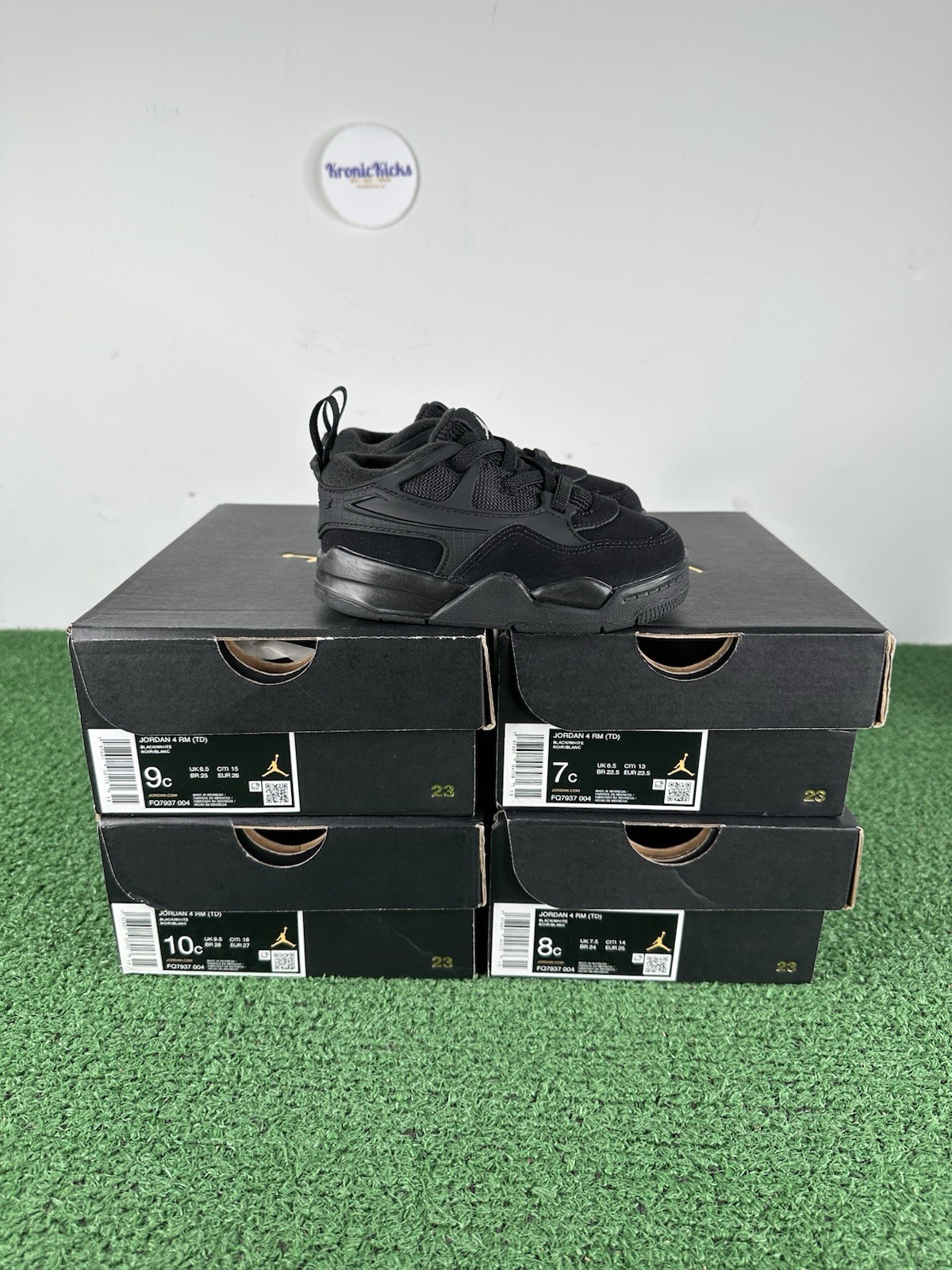 Size 7/8/9/10 Air Jordan 4 RM (TD) Black Cat Sneakers Toddler FQ7937-004 - New