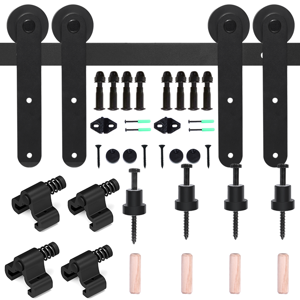 4-20FT Rustic Sliding Barn Wood Door Hardware Track Kit For Single/Double Doors