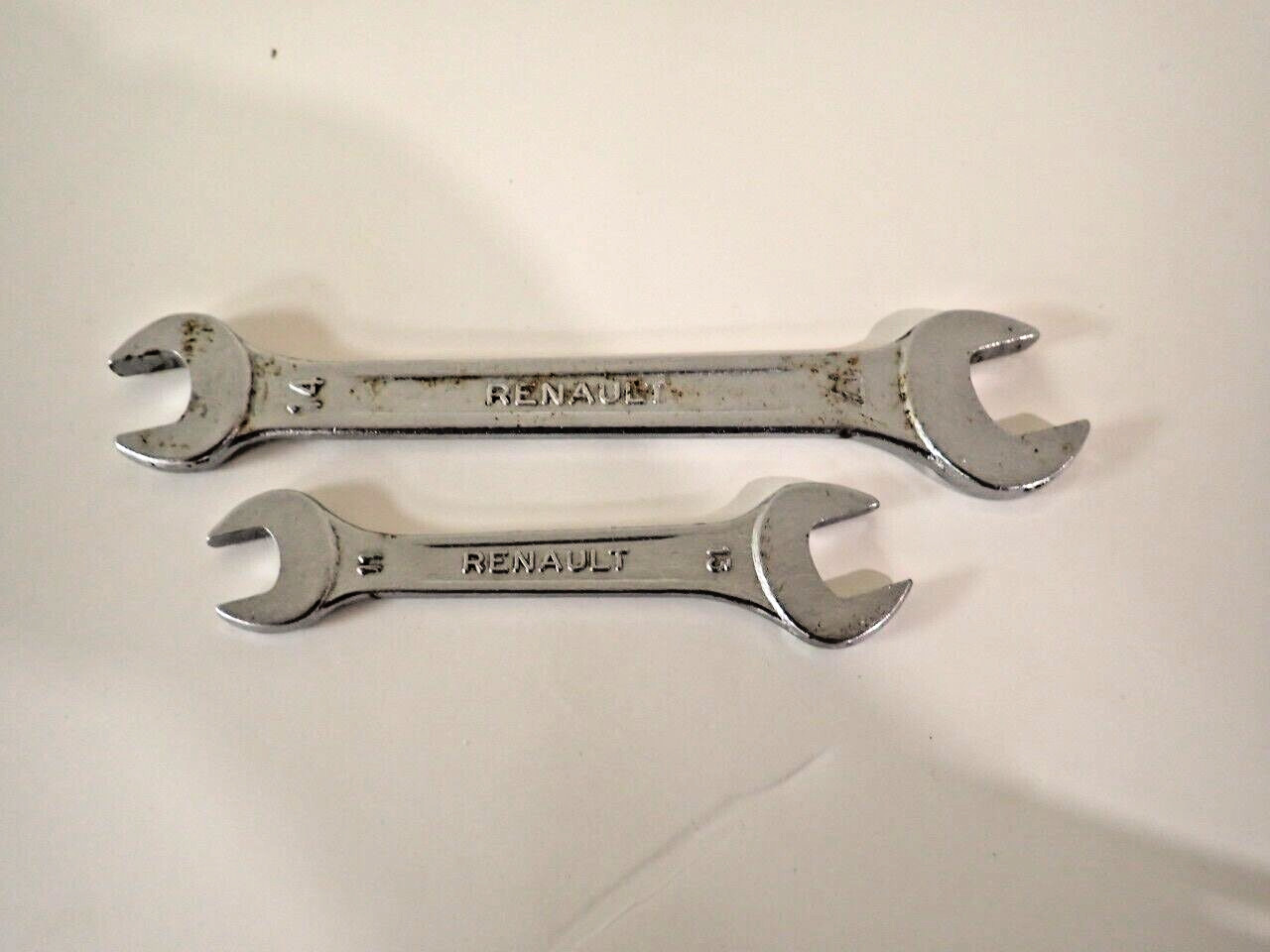 Vintage Renault lot of 2 Open End Wrenches metric 11-13mm;14-17mm made in France