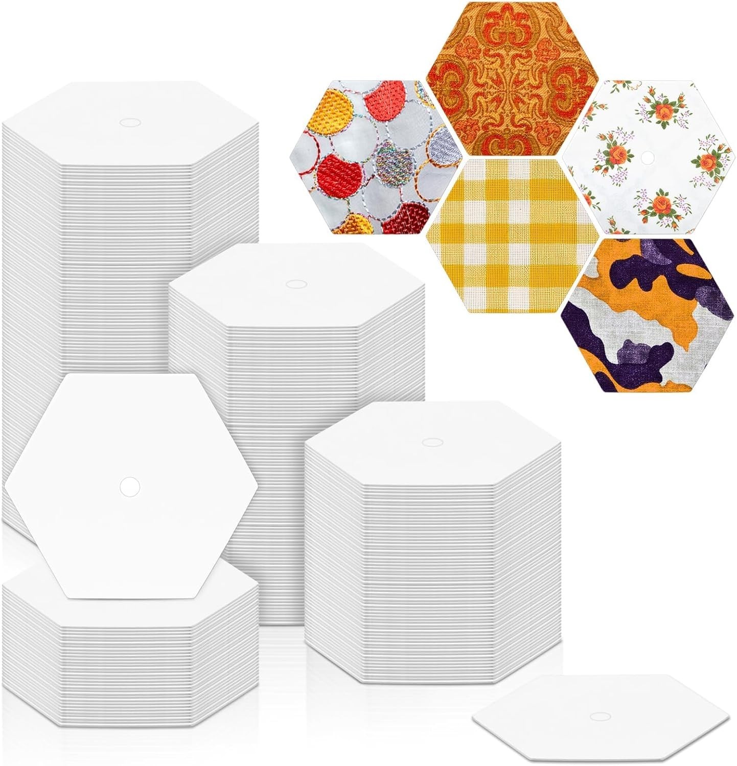 500 PCS Paper Piecing 1", Hexagon Quilting Templates for DIY Patchwork Crafts...