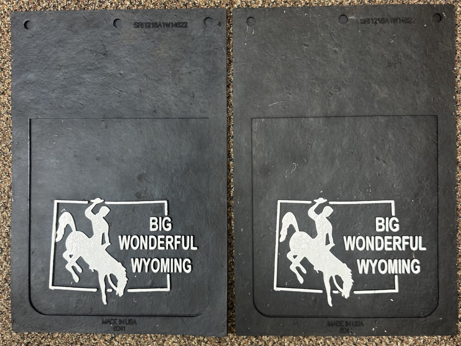 BIG WONDERFUL WYOMING MUD FLAPS SPLASH GUARDS 12 inches wide x 18 inches high