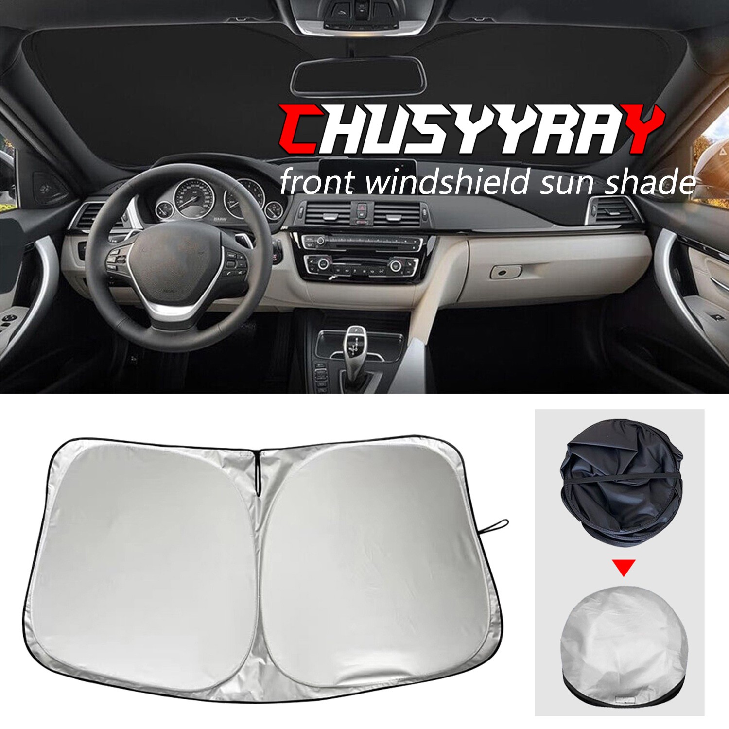 Car Windshield Sun Shade Front Shield Cover Sun Visors FOR Tesla Model 3 16-25