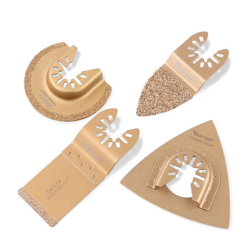 4PCS Universal Carbide Grit Oscillating Multitool Saw Blade Grout Removal Set