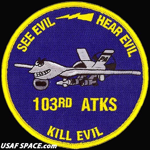 USAF 103rd ATTACK SQ –MQ-9 REAPER– SEE EVIL - KILL EVIL- PA ANG - ORIGINAL PATCH