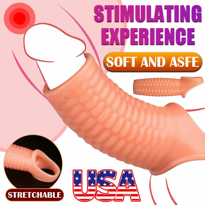 Men Thick Penis Ring Sheath Extender Exlarger Cock Sleeve Sheath Girth Couple