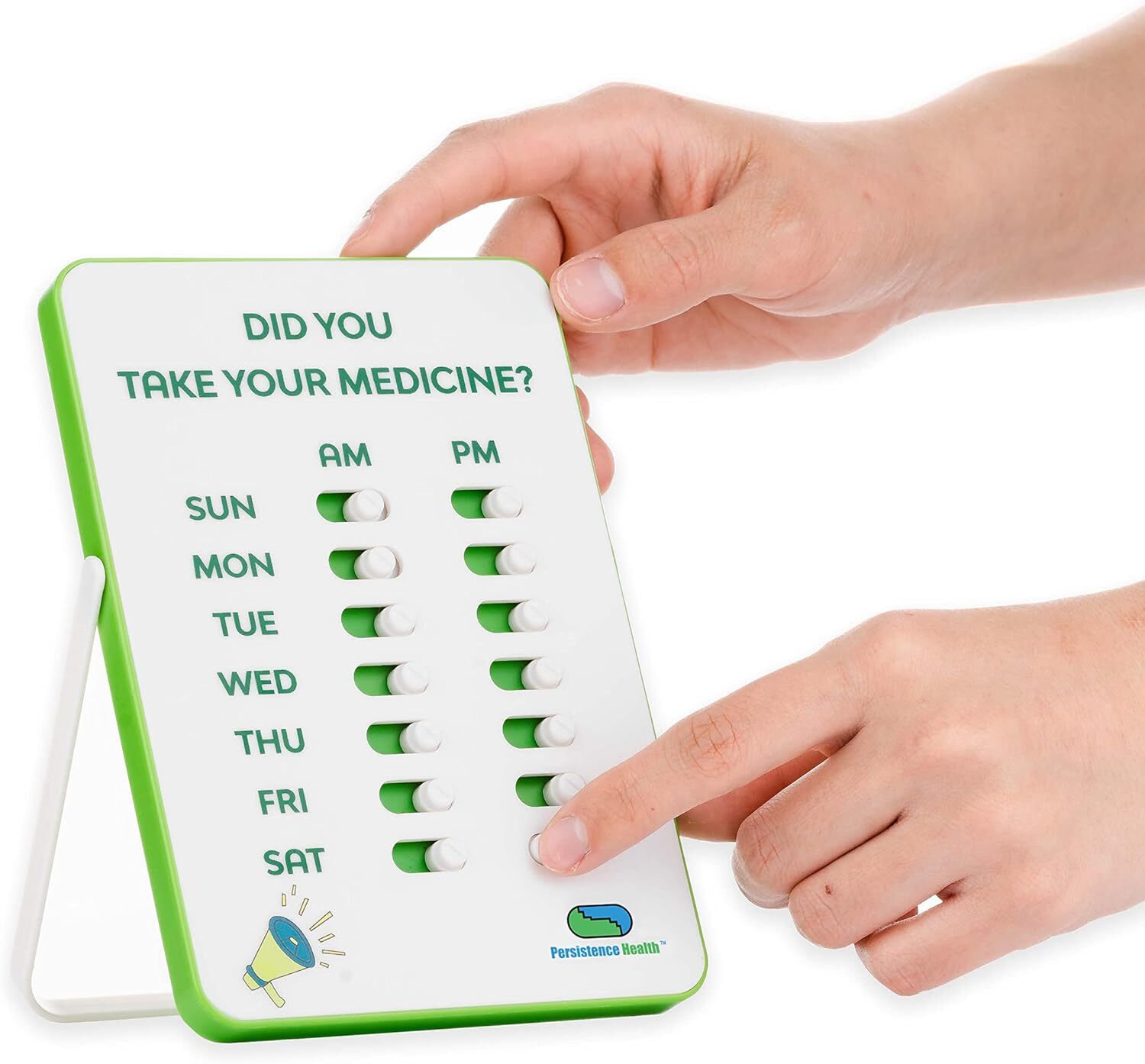 Persistence Health Medication Tracker & Pill Reminder | Visual White, Green