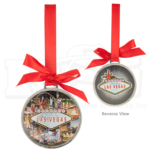 Las Vegas Sign Strip Hotels Foil Finish Hanging Christmas Ornament