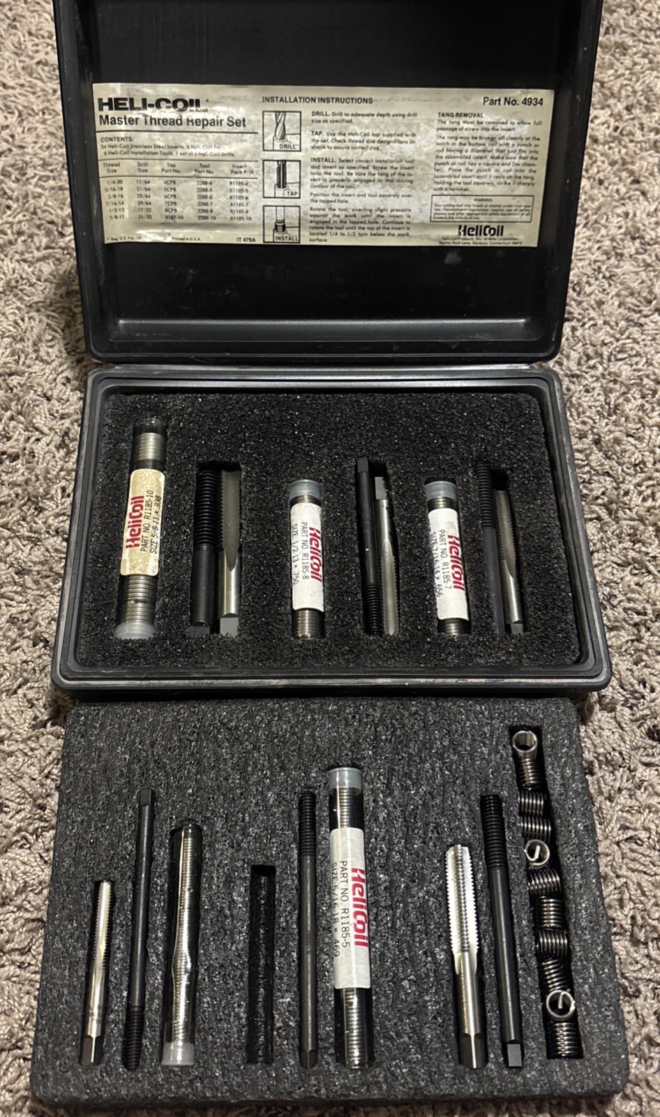HeliCoil 5522-R Master Thread Repair Set with Case