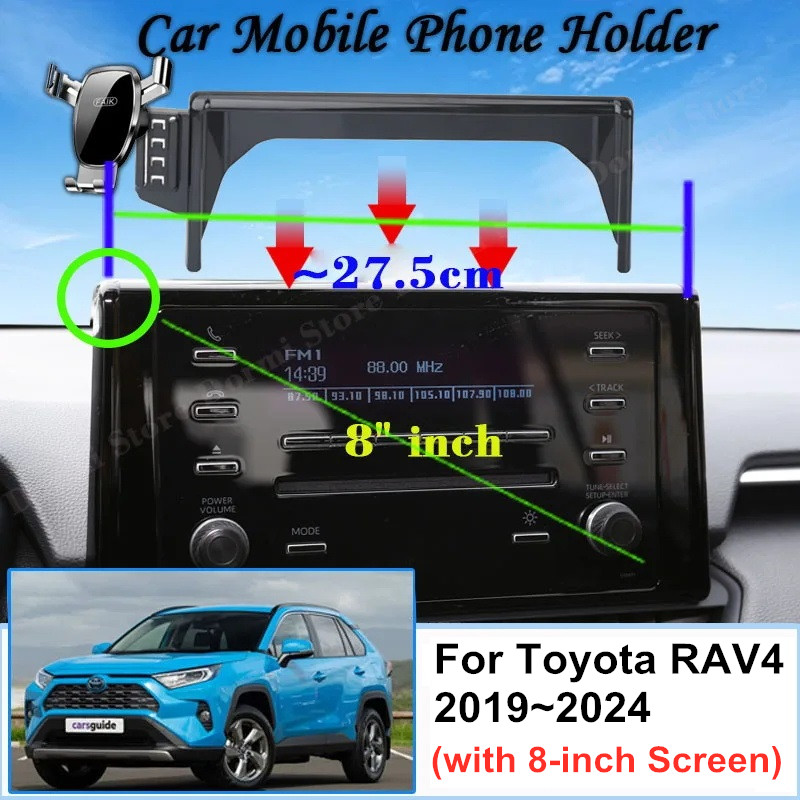 360 Degree Rotation Car Phone Holder for 2019-2024 Toyota RAV4 8inch Accessories