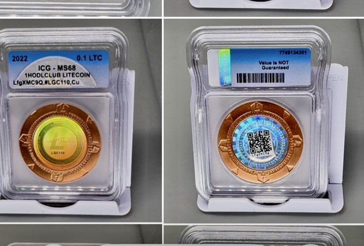 1HoDL CLUB 2022 Poker Chip Fund ed .10 LTC-68-Copper-bit coin Lealana CASASCIUS