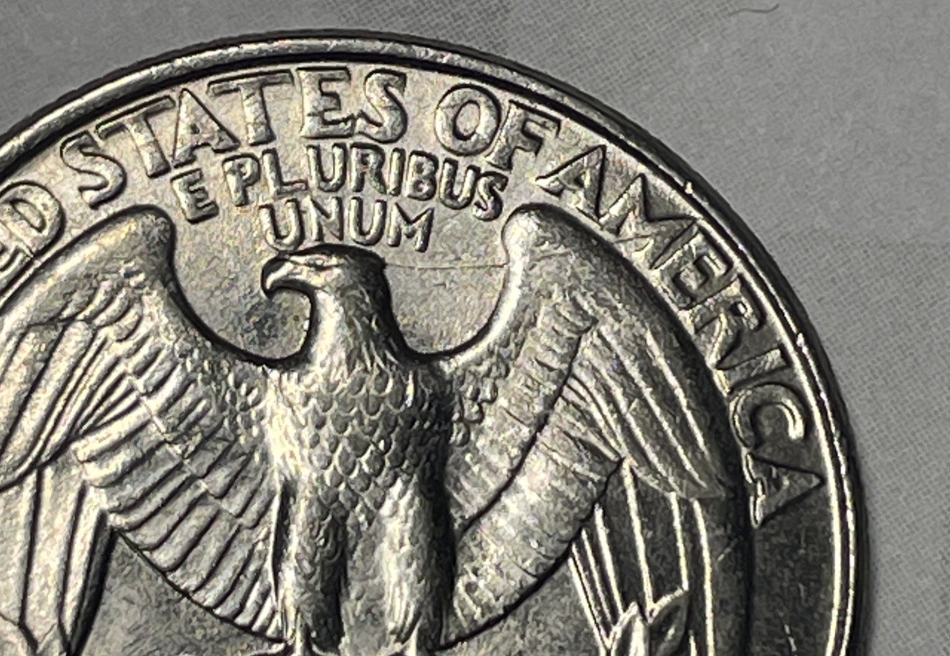 1993 P 25c Washington Quarter Reverse Die Crack Break Error