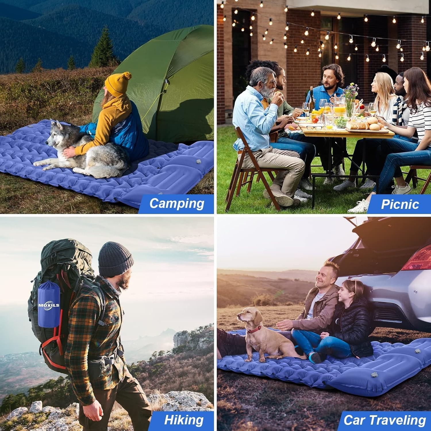 Colchoneta inflable ultraligera para acampar