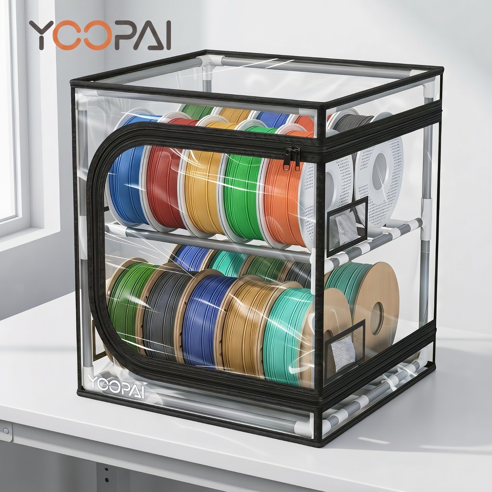 YOOPAI Filament Storage Cover 20 roll Capacity Moisture-proof Transparent Cover