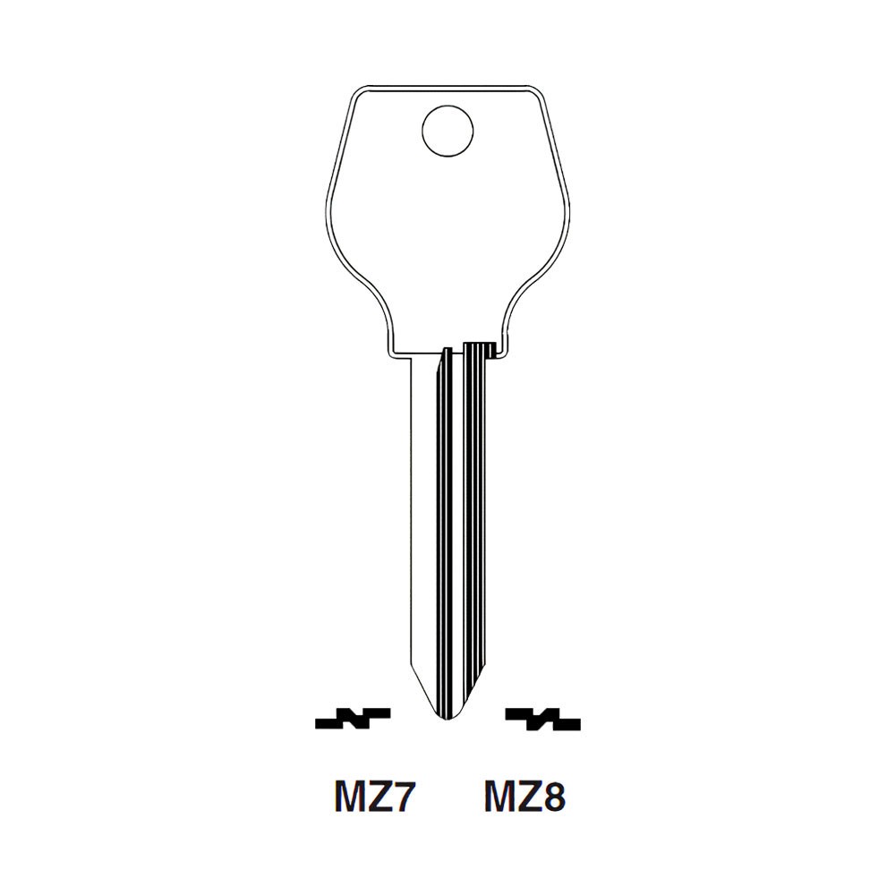 MZ7 Key Blank Nickel