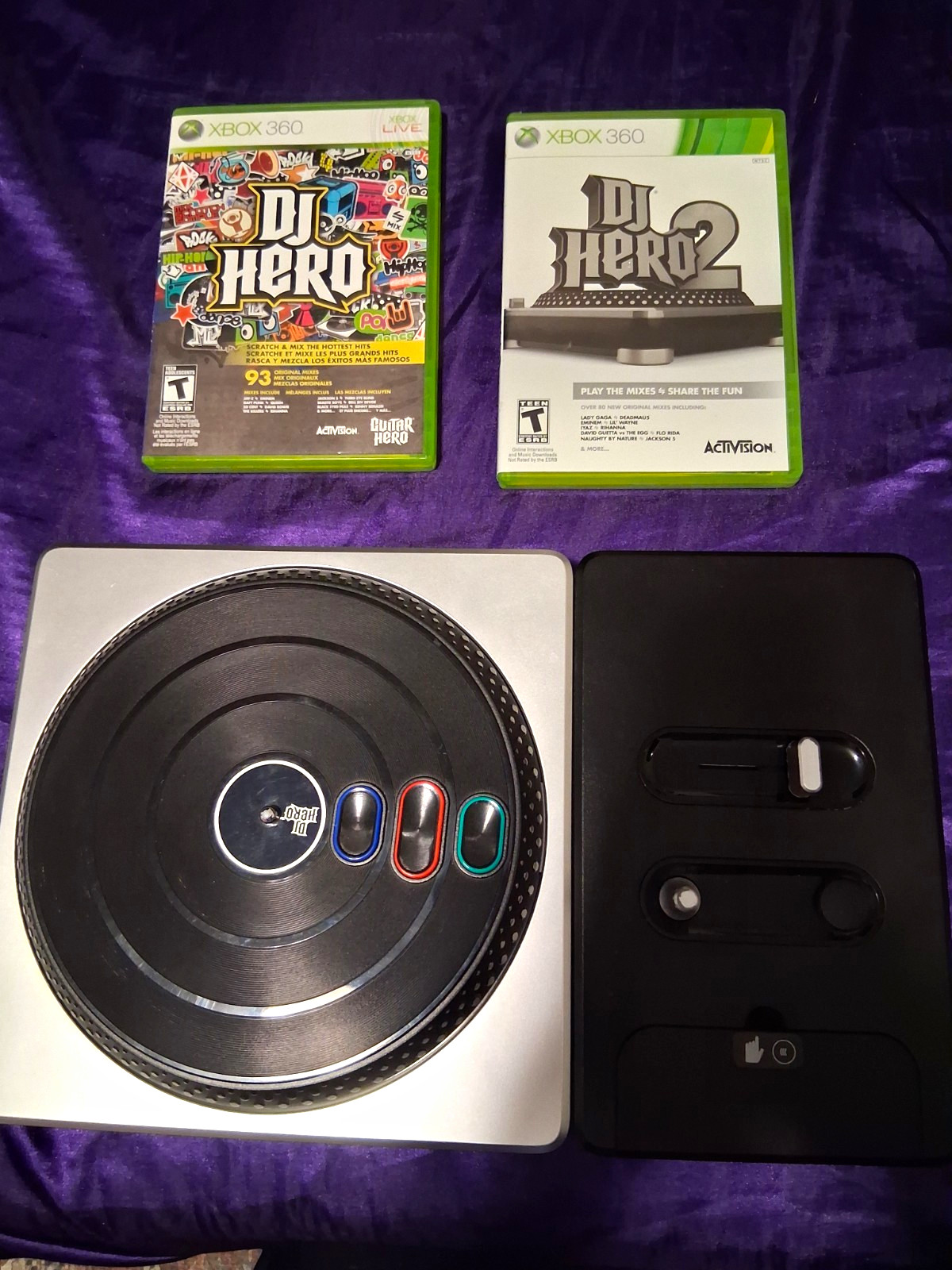 Activision DJ Hero + DJ Hero 2 Xbox 360 Wireless DJ Hero Turntable Bundle NTSC