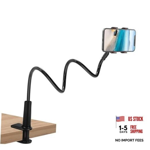 Phone Holder for Bed, Gooseneck Clip Adjustable Phone Stand - Universal 360