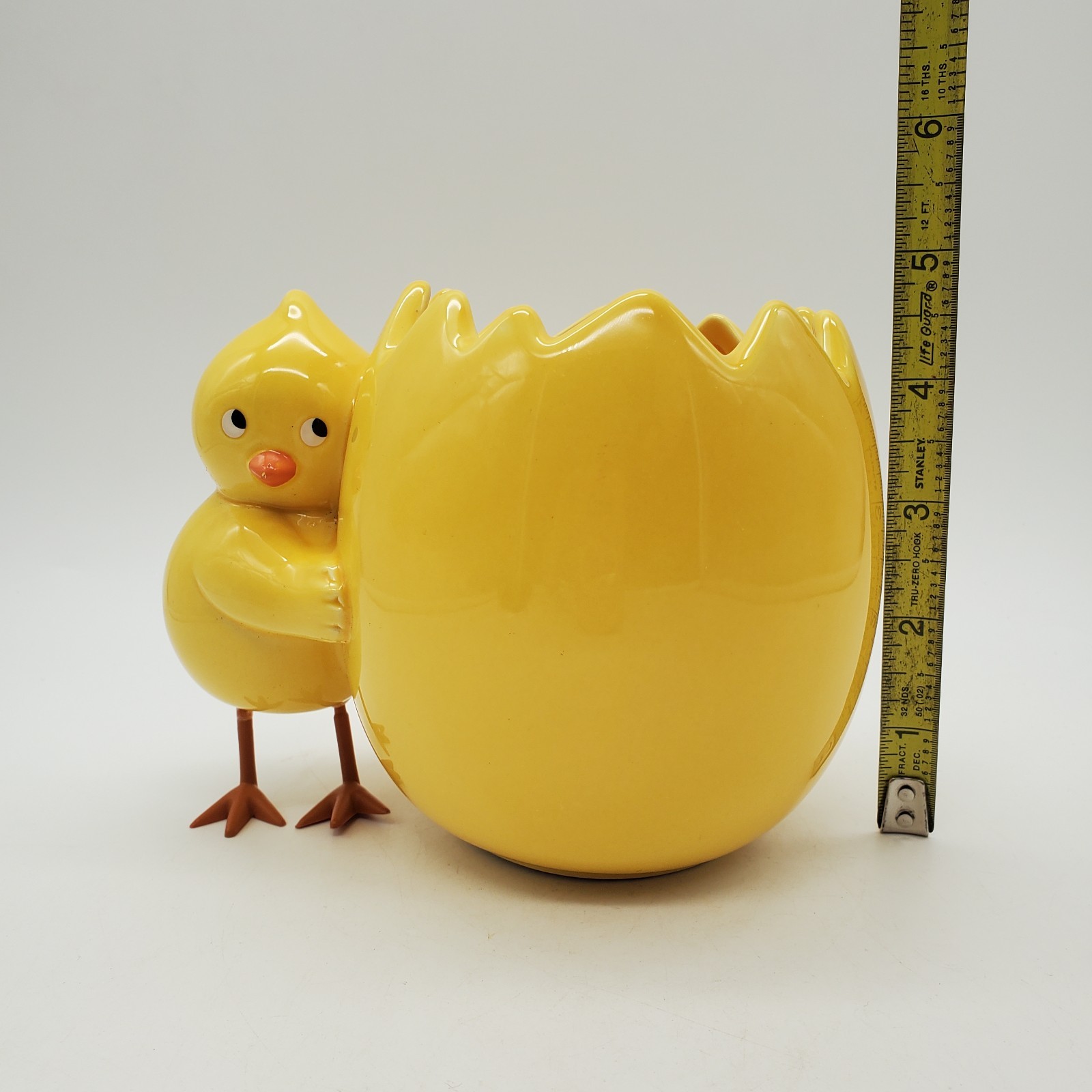 Teleflora Spring Yellow Chick Hugging Egg Vase Planter Dish