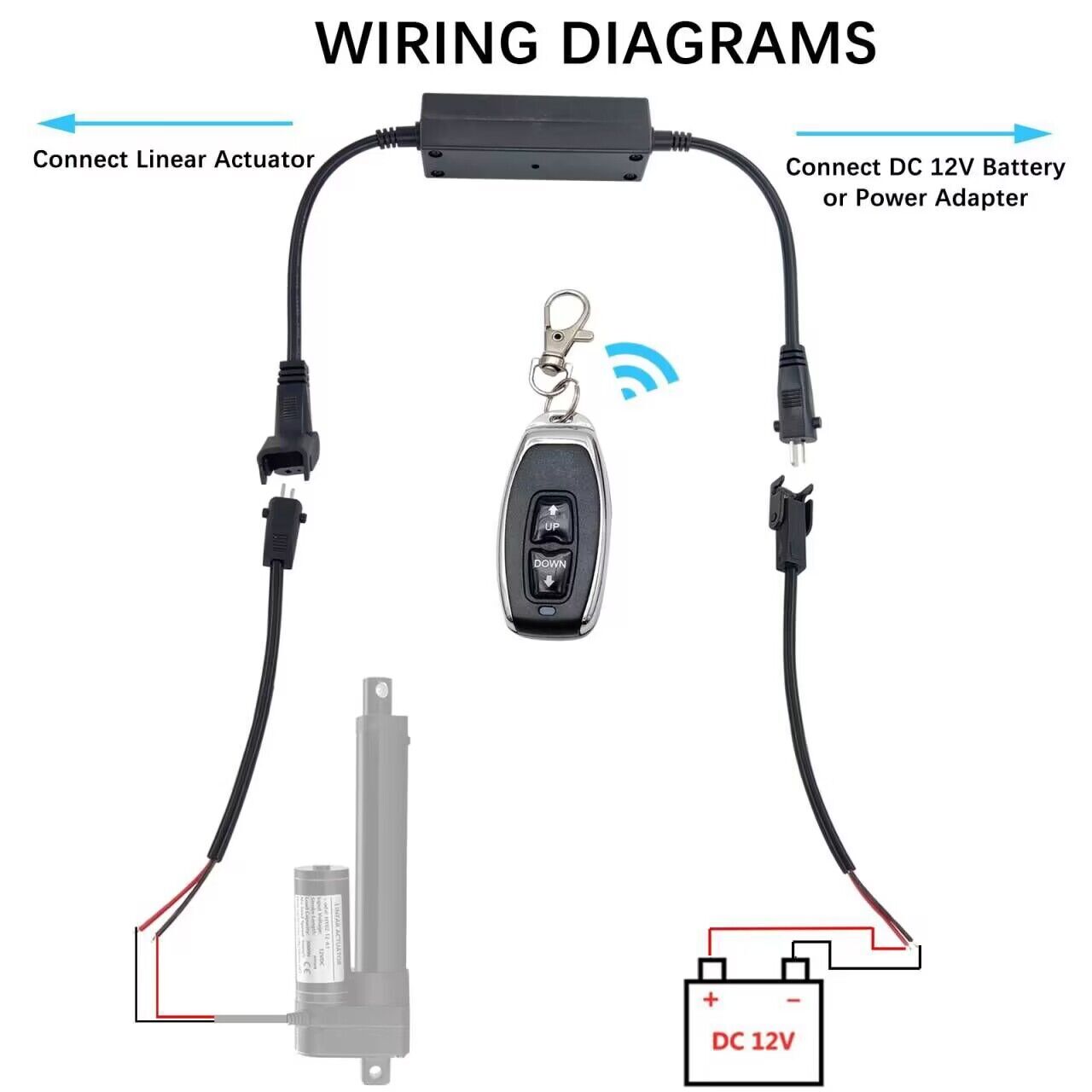 Linear Actuator Controller Motor 12V Momentary Switch Forward/Reverse Wireless