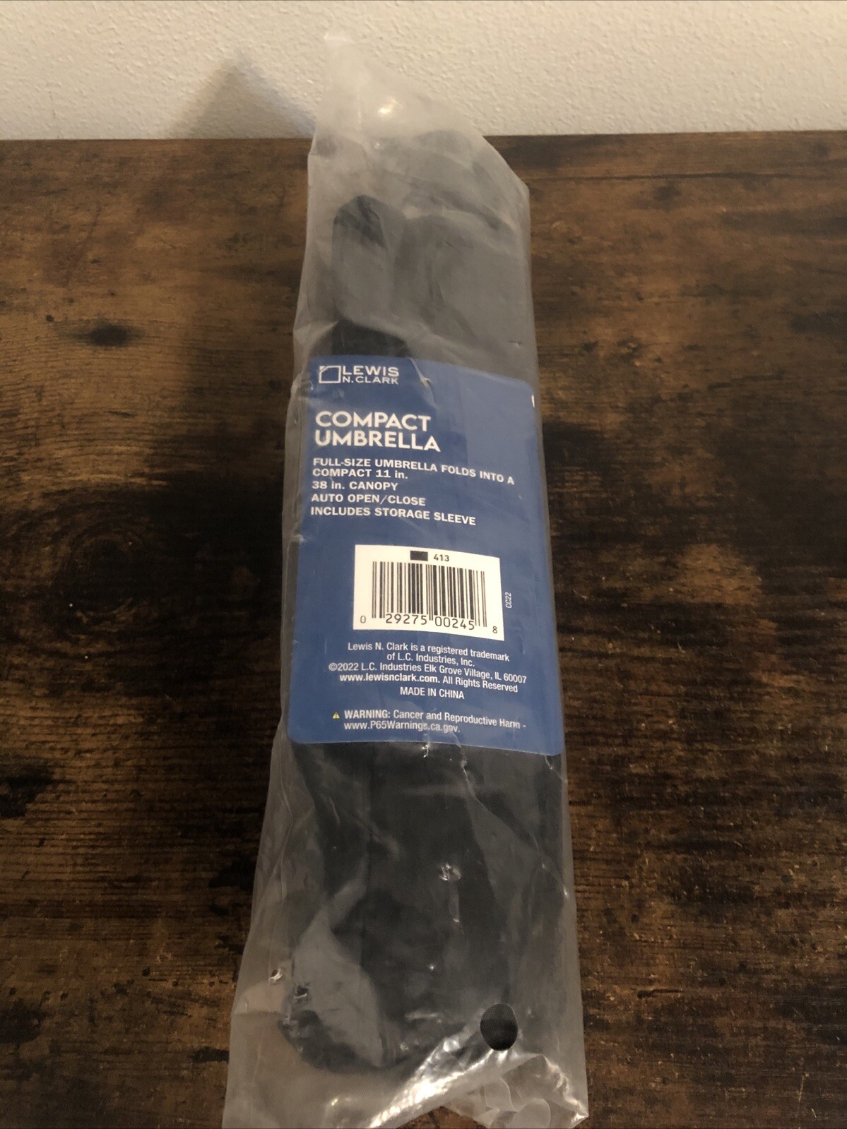 Lewis N. Clark Compact Travel Umbrella Color: Black