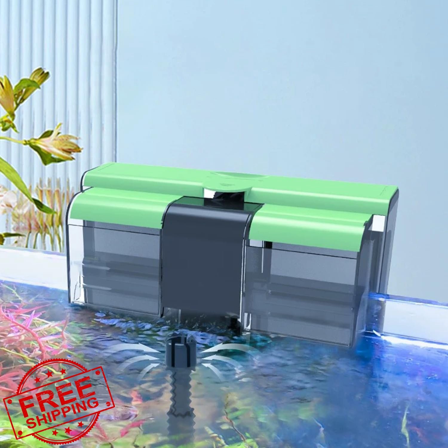 HSIFMATE Hang on Aquarium Filter 45 Gal Fish Tank Filter Adjustable Quiet