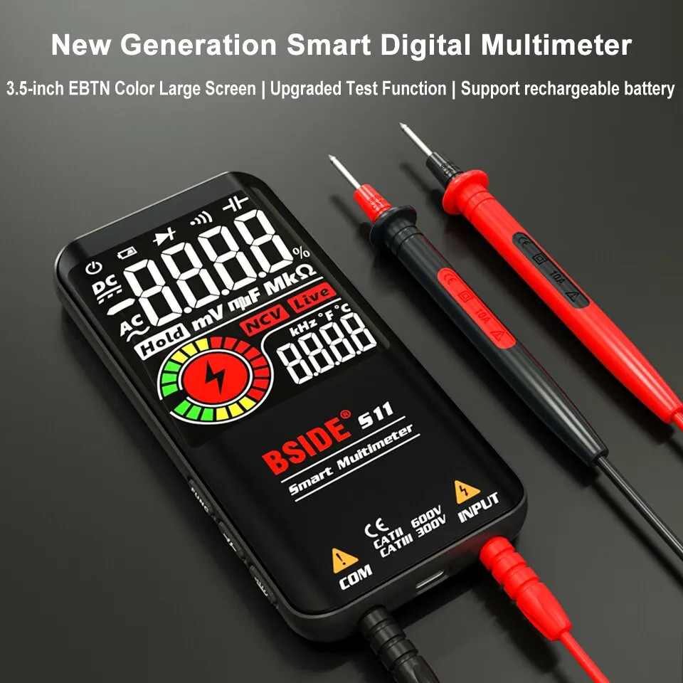 BSIDE S10/S11 Digital Multimeter T-RMS AC DC Voltage Ohm Capacitance NCV Tester