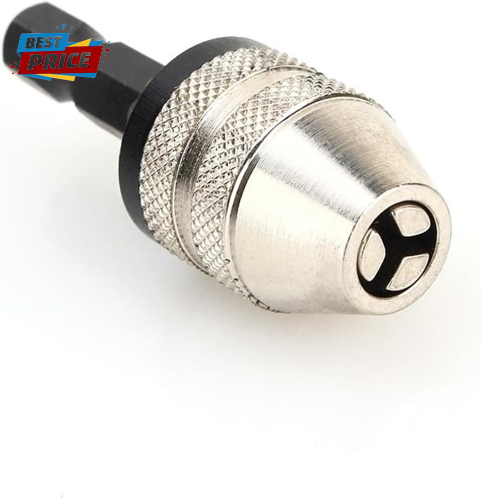 Keyless Drill Chuck Bit, 1/4" Hex Shank Drill Chuck Quick Change Adapter Convert