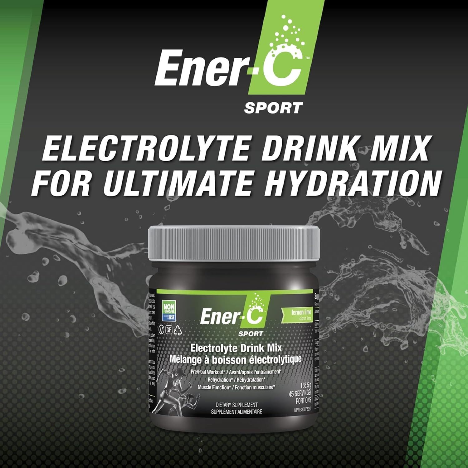 Ener-C Lemon Lime Sport Electrolyte Drink Mix, Case of 6