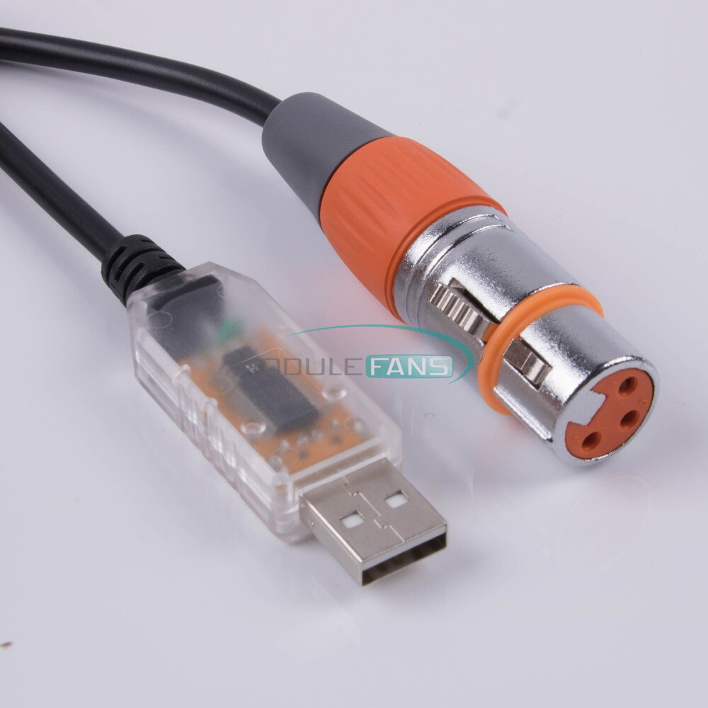 USB to DMX Interface Adapter Cable Stage Light PC DMX512 Controller Dimmer