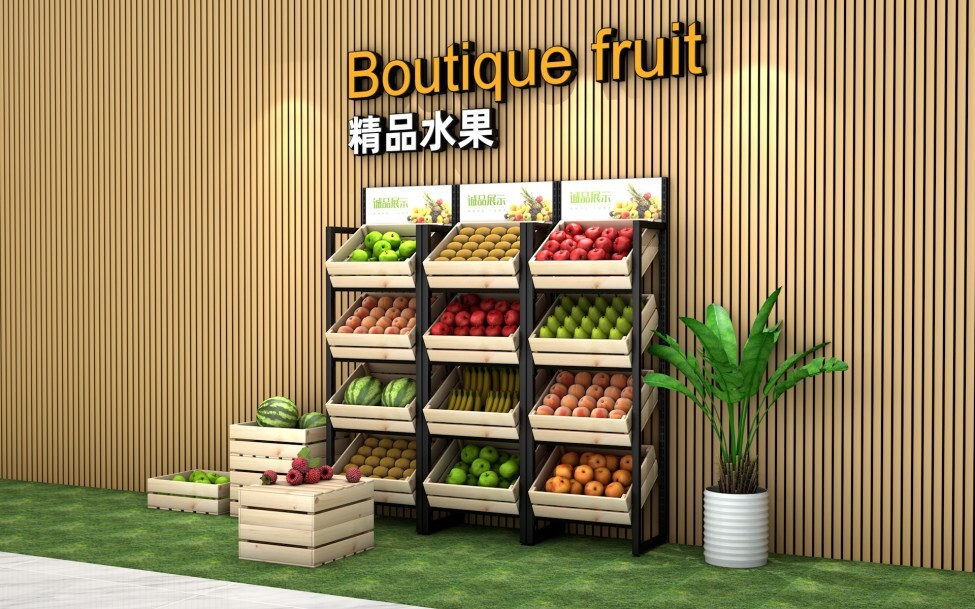 NEW Market Retail Display Rack Shelf Merchandiser Fruit Vegetable Snack Baskets