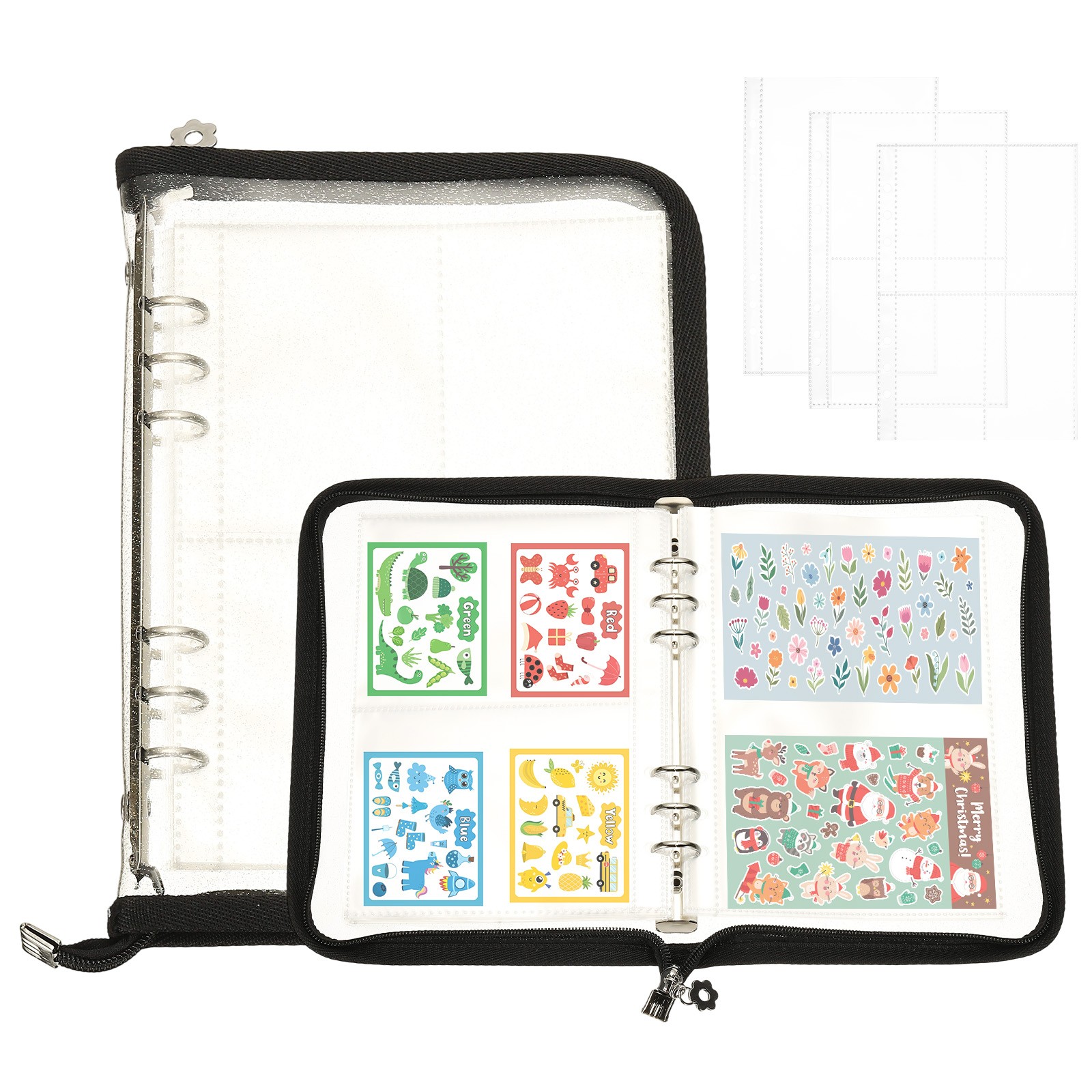 Sticker Organizer Binder, Sticker Album with 180 Pocket, Black