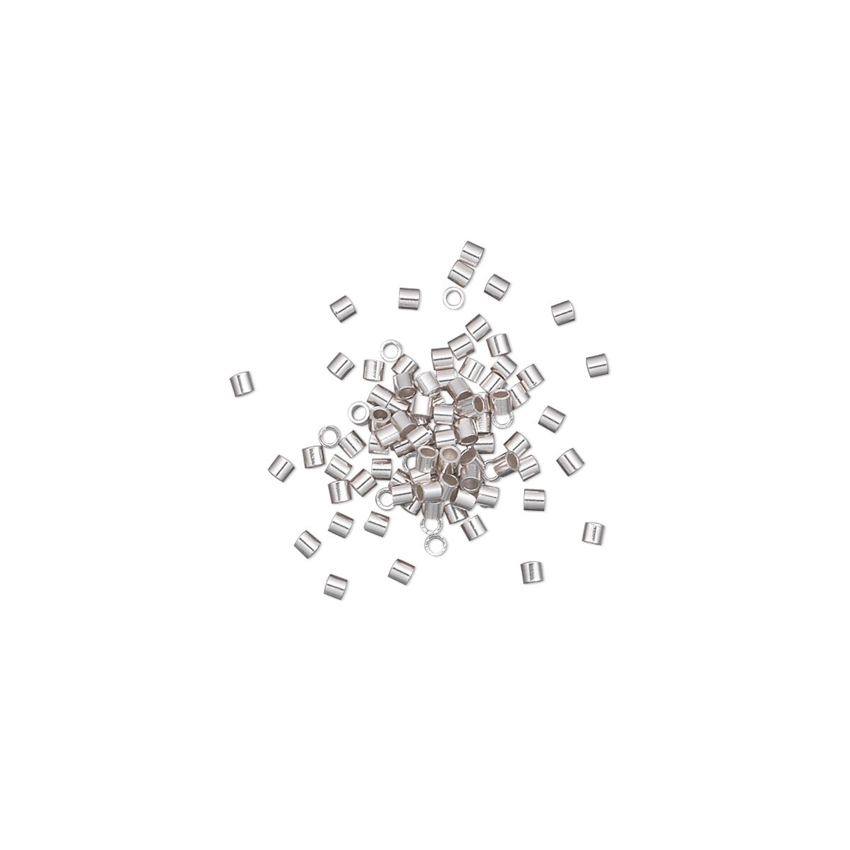 Crimp, 100 Sterling Silver 1.1x1mm Micro Cut Tube Crimp Beads with ID 0.76mm