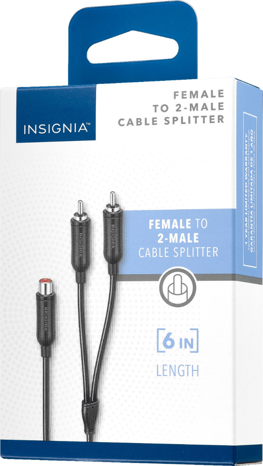 Insignia- RCA Female to 2 Male Splitter - Black