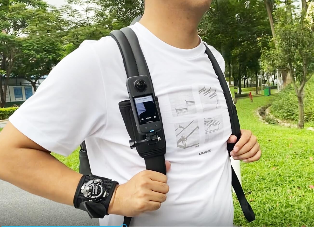 Adjustable Camera Chest Mount & Strap Kit for GoPro & Insta360 - 360° Rotation