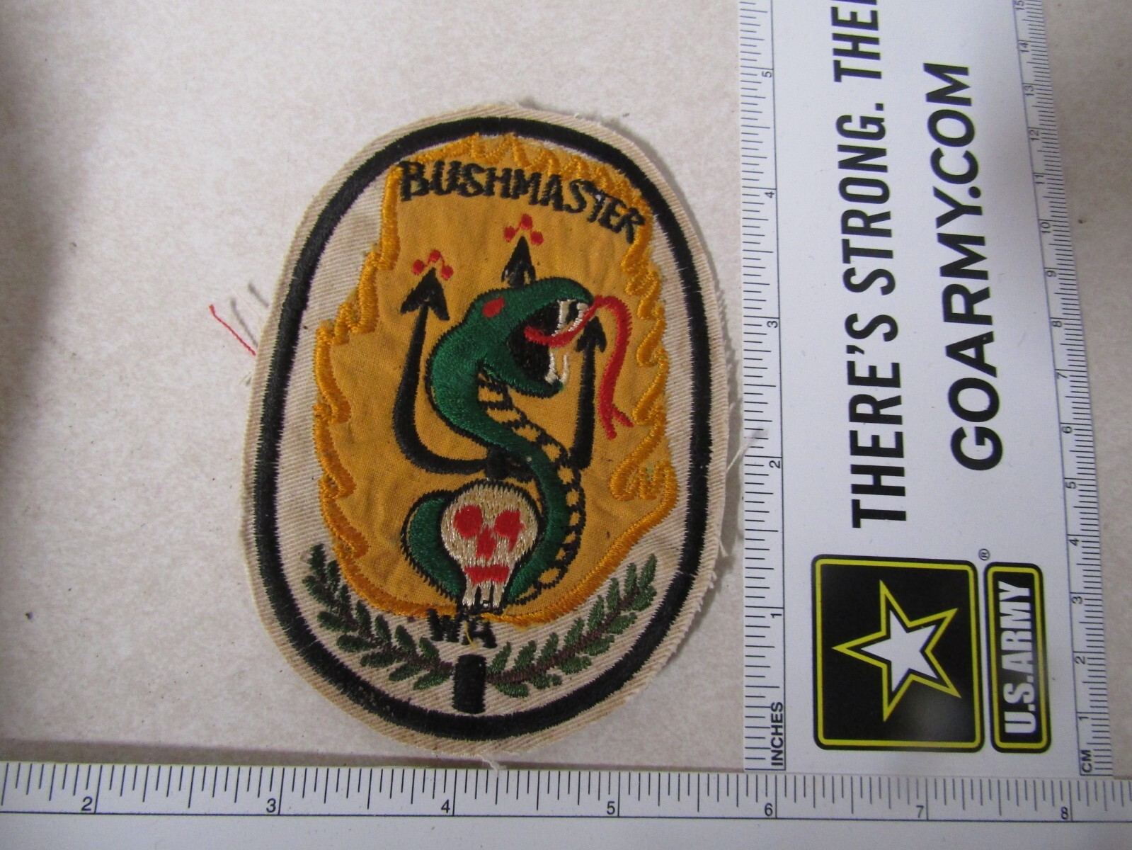 MILITARY PATCH SEW ON OLD VIETNAM ERA SPECIAL FORCES RECON TEAM WASHINGTON BUSH