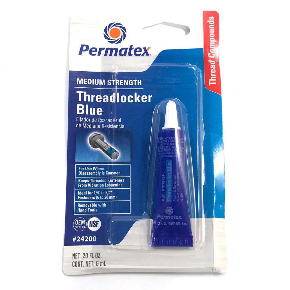 Permatex Thread Locker 24200; Blue Medium Strength, .20oz Squeeze Tube