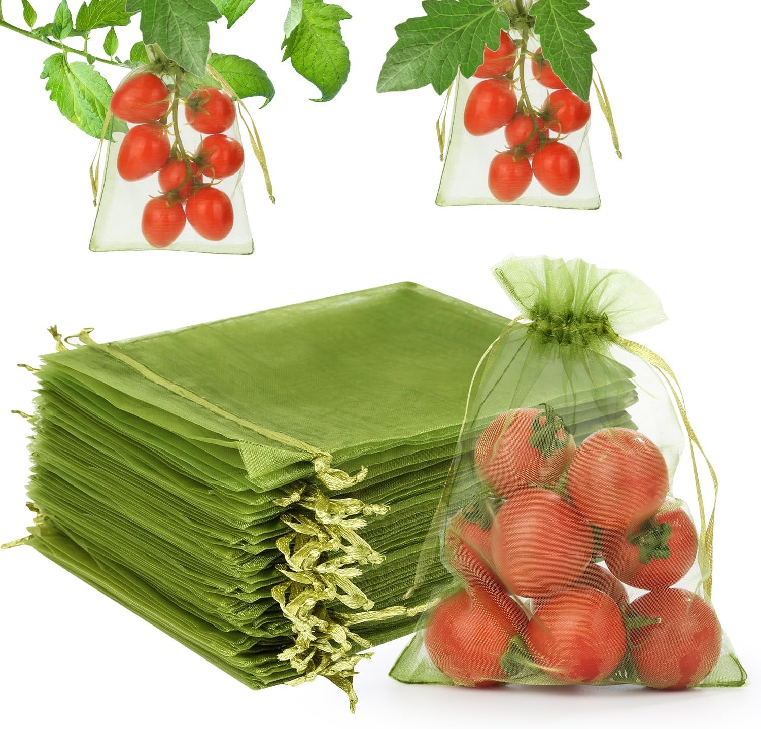 100Pcs Fruit Protection Bags, 4×6inch Netting Bags for 4x6inch, Green