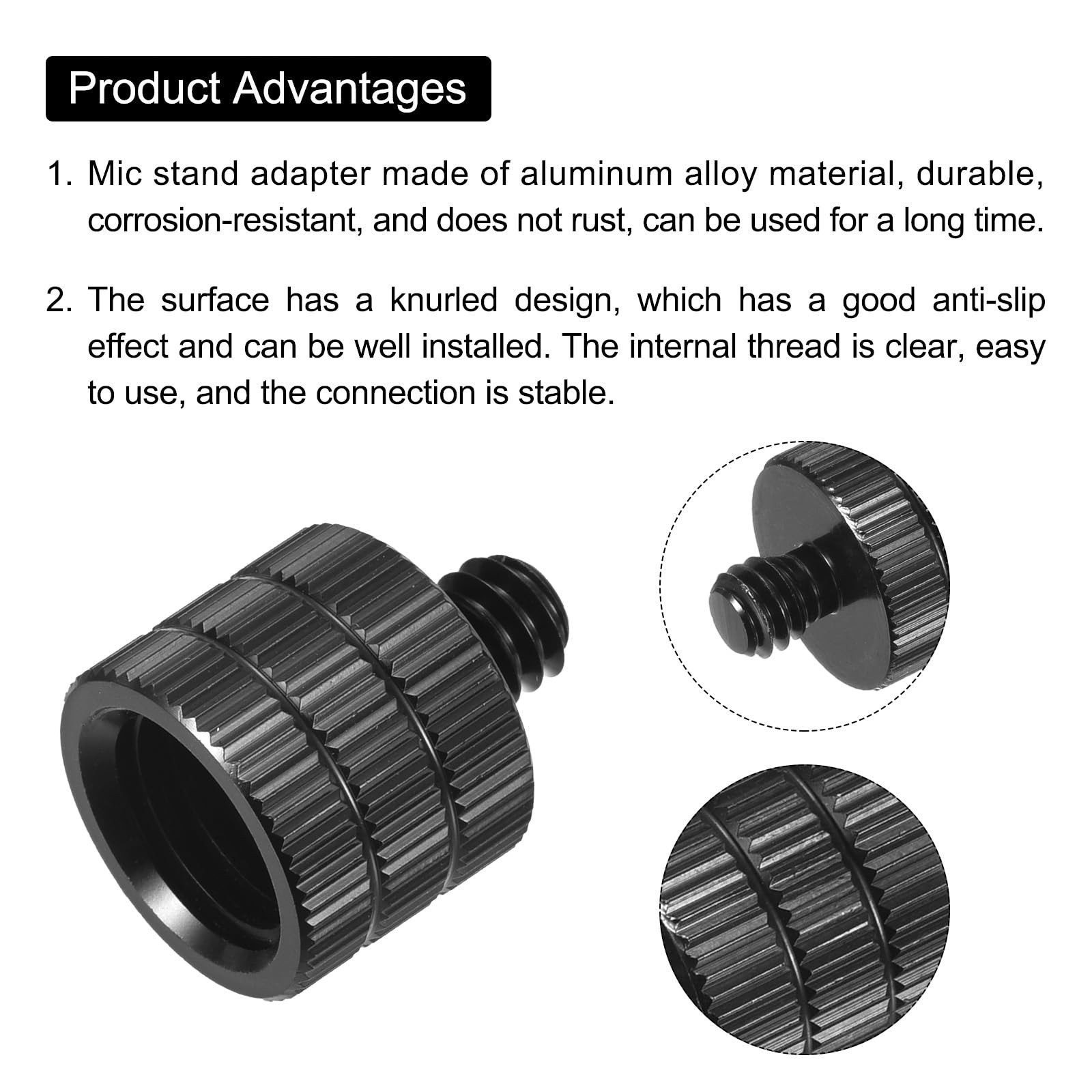 2PCS Mic Stand Adapter, M12 Female to 1/4 Male Screw Thread Adapter for Micro...