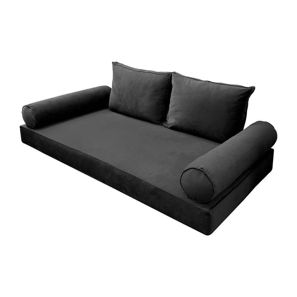 |SLIPCOVER ONLY| V1 Velvet Indoor Daybed Mattress Pillow Pipe Trim Twin-XL AD350