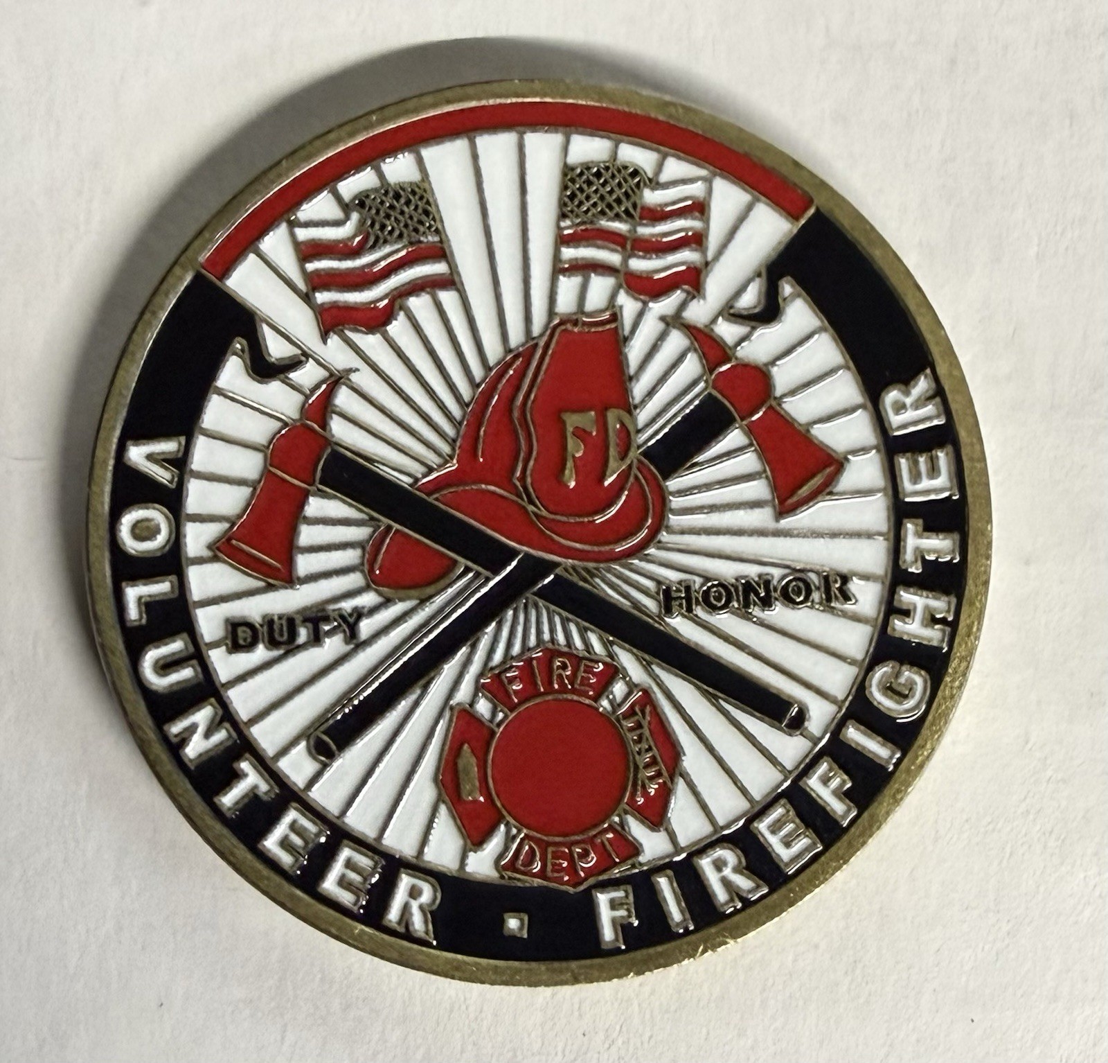 Volunteer Firefighter Duty Honor Challenge Coin