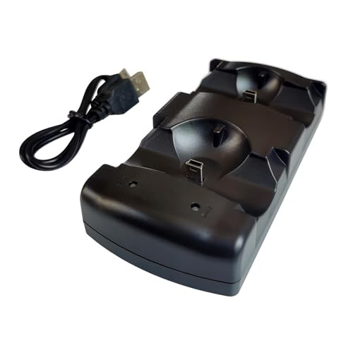 2 in 1 PS3 Controller Charger Station with LED Light Indicator, Charging Cable