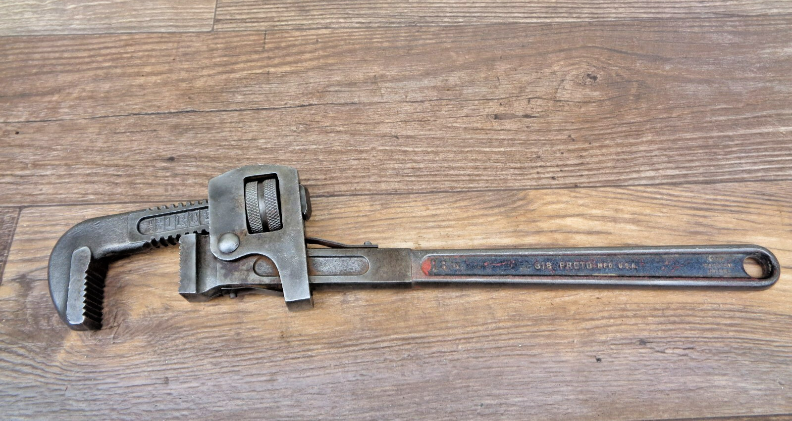 Vintage PROTO 18" Steel Pipe Wrench No. 818