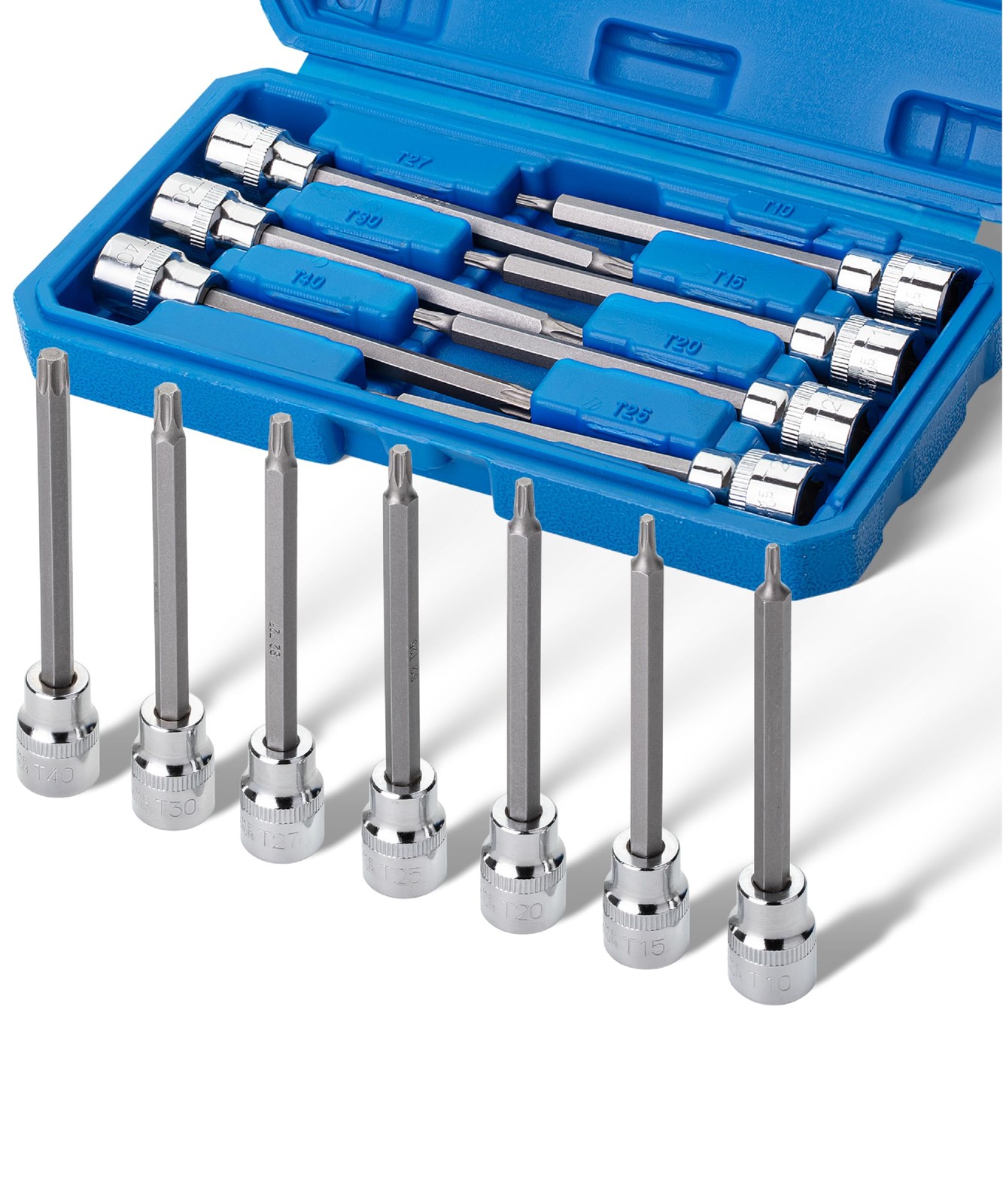 Bates- Extra Long Torx Bit Socket Set, 7 Pieces, 3/8" Drive T10-40, 4-3/8"...