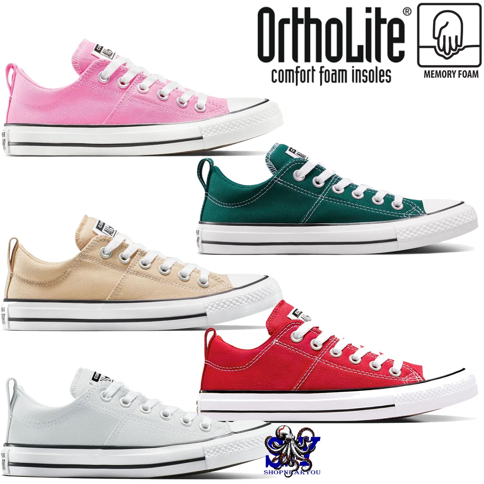 Converse Women's Chuck Taylor Madison Low Top Sneakers Padded Comfort Shoes NEW