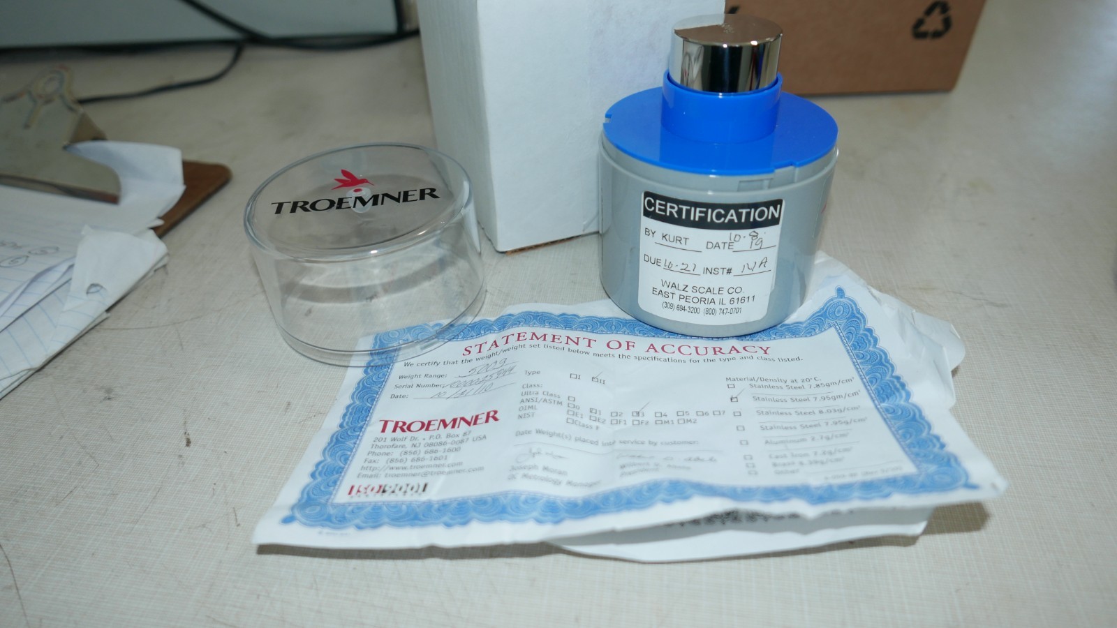 Troemner 500 g Scientific Scale Precision calibration Weight Class 3