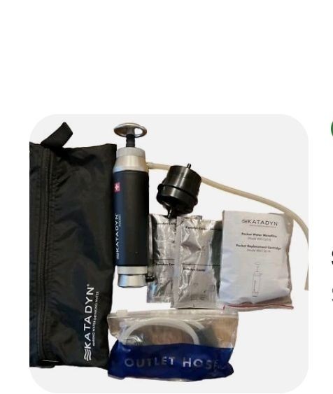 Katadyn Pocket Water Filter Pump Ceramic Microfilter 13,000L w/ Hose Bag